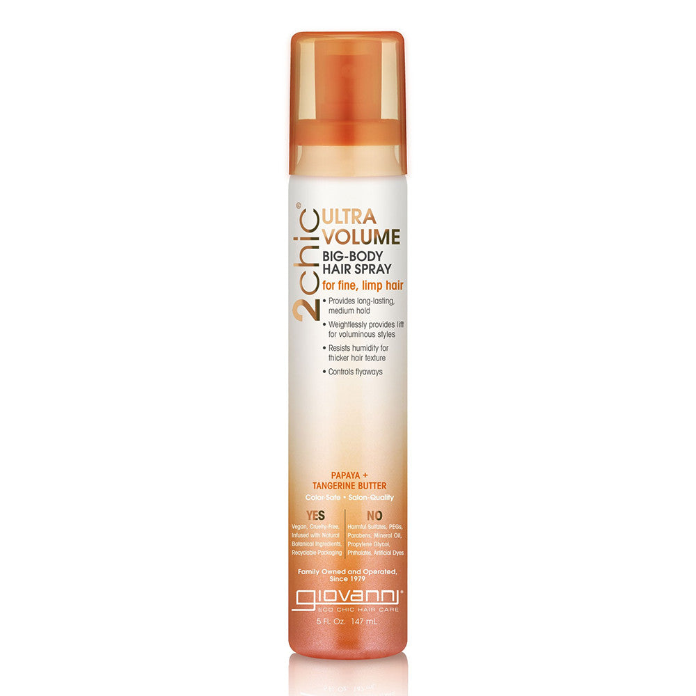 Giovanni 2Chic Ultra Volume Big Body Hair Spray With Tangerine And Papaya Butter, 5 Oz